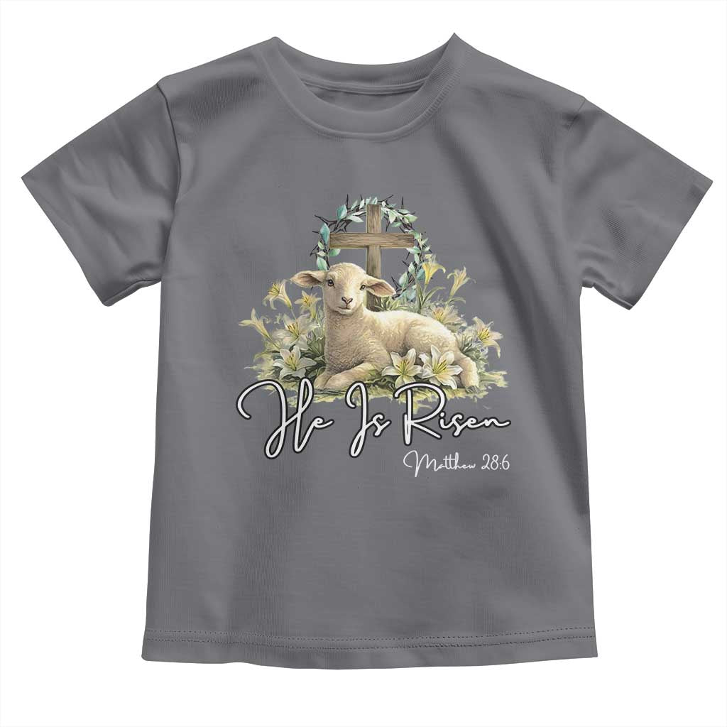 He Is Risen Toddler T Shirt Christian Religious Easter Day Bible Verse Sheep