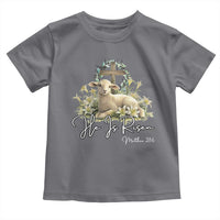 He Is Risen Toddler T Shirt Christian Religious Easter Day Bible Verse Sheep