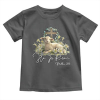 He Is Risen Toddler T Shirt Christian Religious Easter Day Bible Verse Sheep