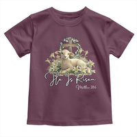 He Is Risen Toddler T Shirt Christian Religious Easter Day Bible Verse Sheep