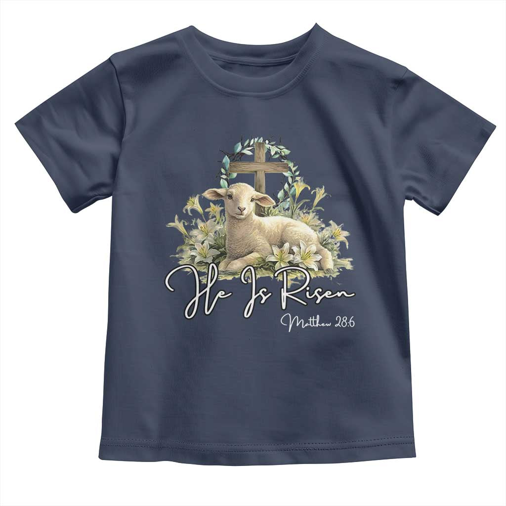 He Is Risen Toddler T Shirt Christian Religious Easter Day Bible Verse Sheep