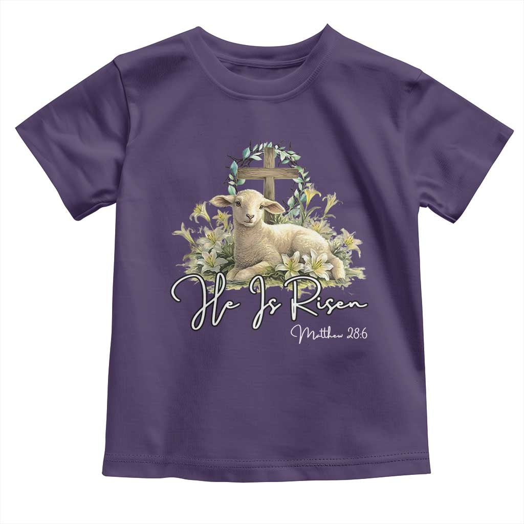 He Is Risen Toddler T Shirt Christian Religious Easter Day Bible Verse Sheep