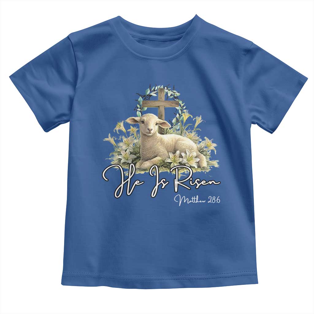 He Is Risen Toddler T Shirt Christian Religious Easter Day Bible Verse Sheep