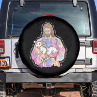 He Is Risen Spare Tire Cover Christian Religious Easter Day Bible Verse Sheep Glitter Print