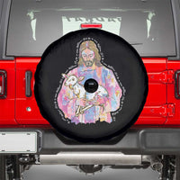 He Is Risen Spare Tire Cover Christian Religious Easter Day Bible Verse Sheep Glitter Print