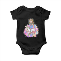 He Is Risen Baby Onesie Christian Religious Easter Day Bible Verse Sheep Glitter Print