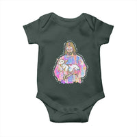 He Is Risen Baby Onesie Christian Religious Easter Day Bible Verse Sheep Glitter Print