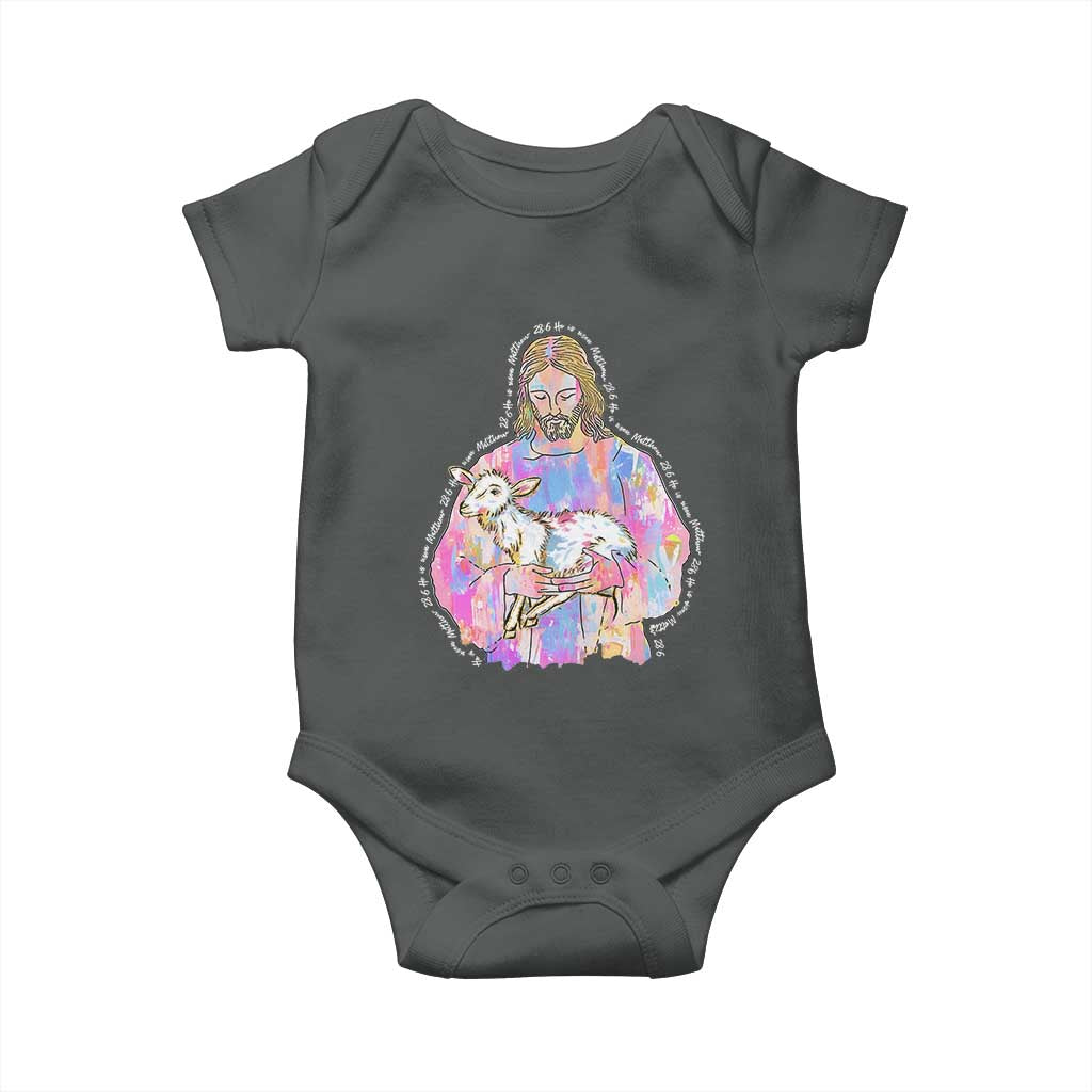 He Is Risen Baby Onesie Christian Religious Easter Day Bible Verse Sheep Glitter Print