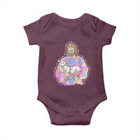 He Is Risen Baby Onesie Christian Religious Easter Day Bible Verse Sheep Glitter Print