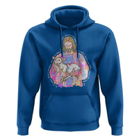 He Is Risen Hoodie Christian Religious Easter Day Bible Verse Sheep Glitter Print