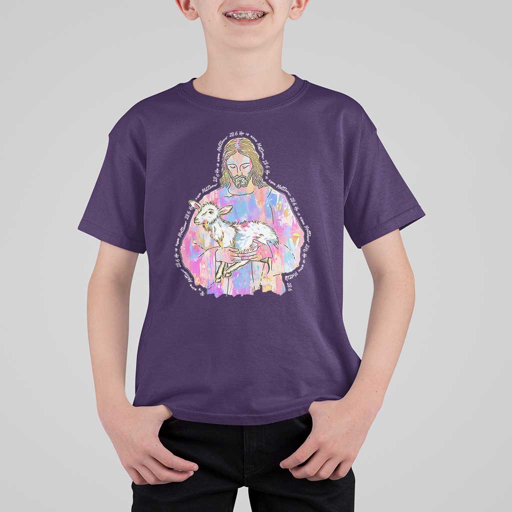 He Is Risen T Shirt For Kid Christian Religious Easter Day Bible Verse Sheep Glitter Print