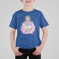 He Is Risen T Shirt For Kid Christian Religious Easter Day Bible Verse Sheep Glitter Print