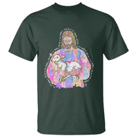 He Is Risen T Shirt Christian Religious Easter Day Bible Verse Sheep Glitter Print