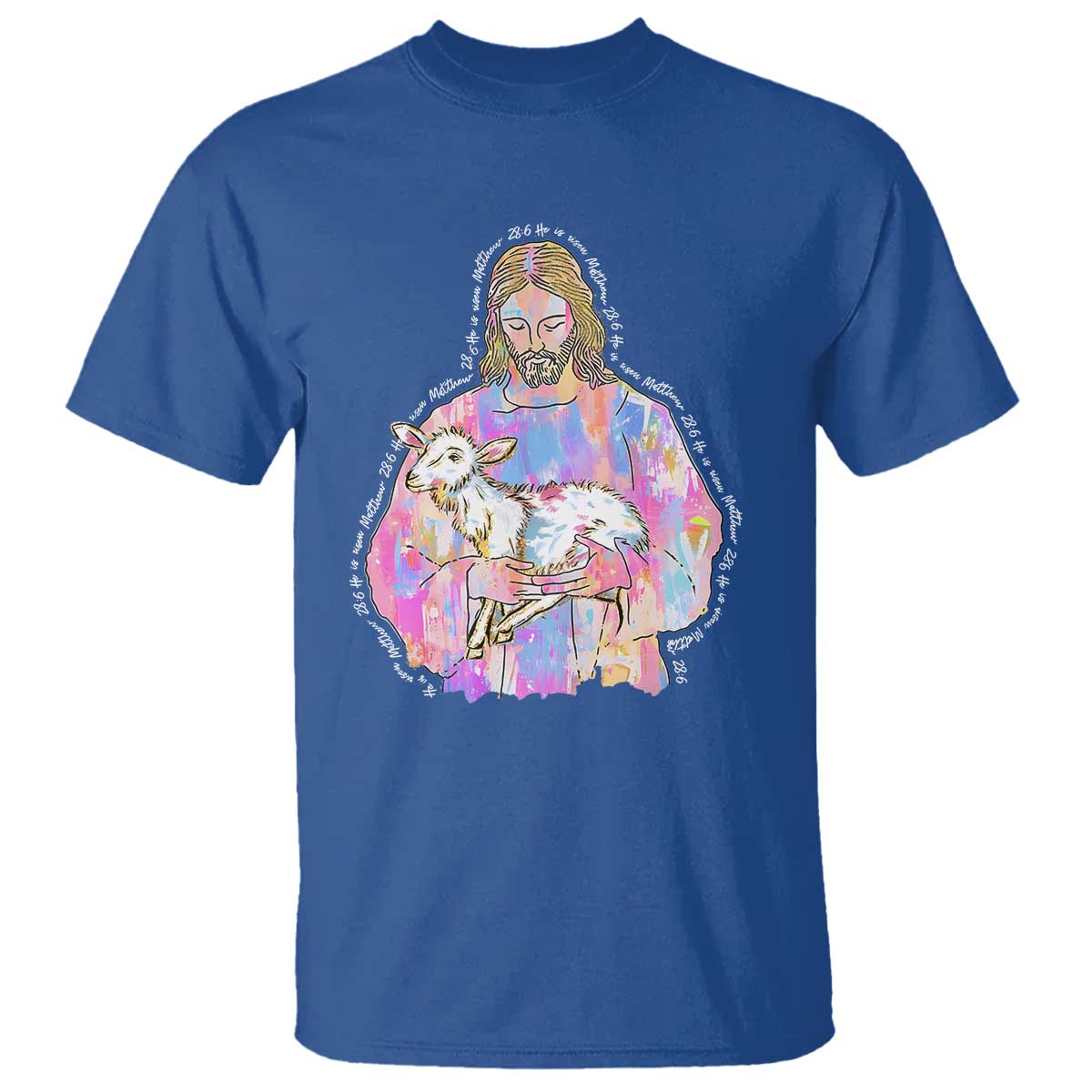 He Is Risen T Shirt Christian Religious Easter Day Bible Verse Sheep Glitter Print