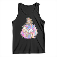 He Is Risen Tank Top Christian Religious Easter Day Bible Verse Sheep Glitter Print