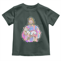 He Is Risen Toddler T Shirt Christian Religious Easter Day Bible Verse Sheep Glitter Print
