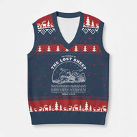 The Parable Of The Lost Sheep V-Neck Knit Sweater Vest Christian Bible Verse - Wonder Print Shop