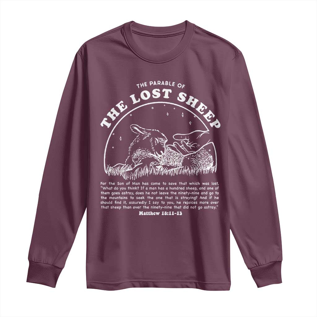 The Parable Of The Lost Sheep Long Sleeve Shirt Christian Bible Verse