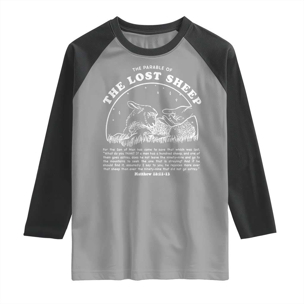 The Parable Of The Lost Sheep Raglan Shirt Christian Bible Verse