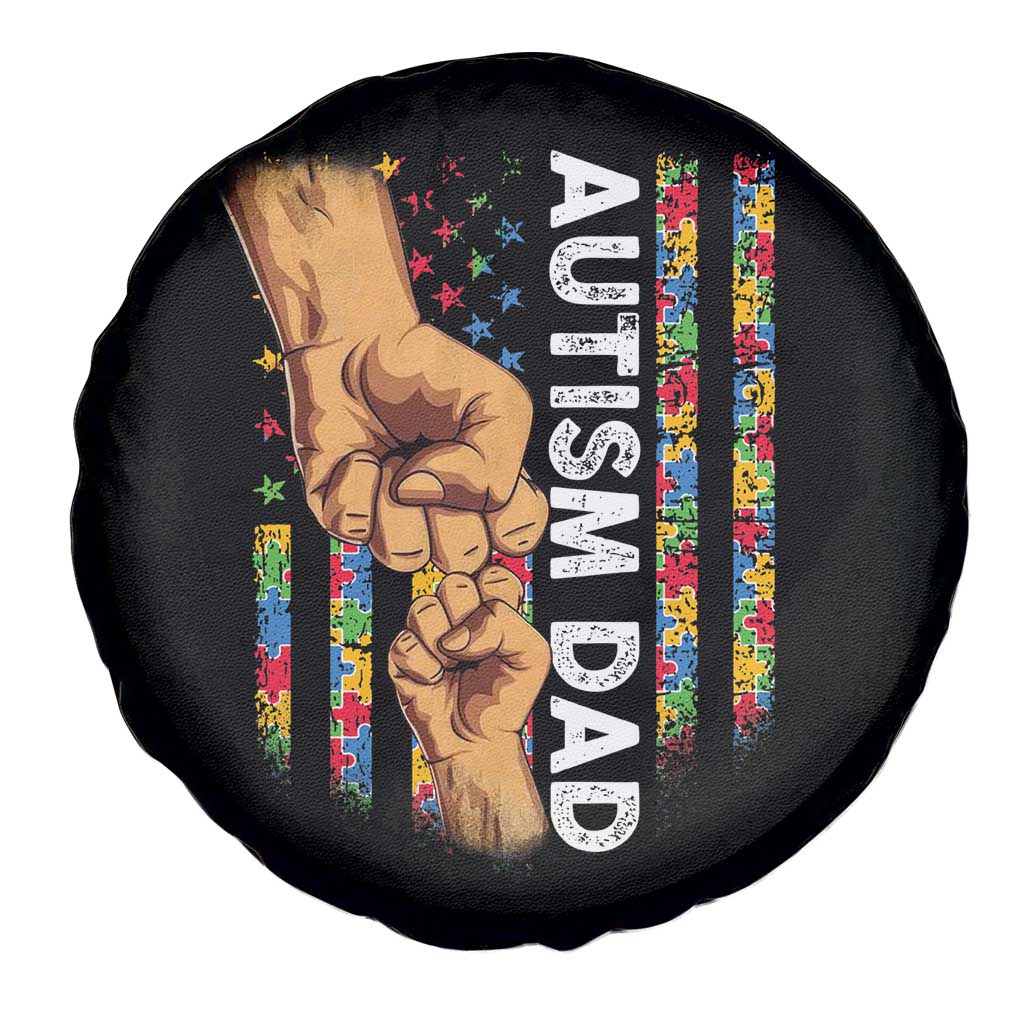 Autism Dad Awareness American Flag Fist Bump Spare Tire Cover