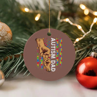 Autism Dad Awareness American Flag Fist Bump Ceramic Ornament