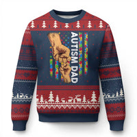 Autism Dad Awareness American Flag Fist Bump Ugly Christmas Sweater