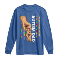 Autism Dad Awareness American Flag Fist Bump Long Sleeve Shirt