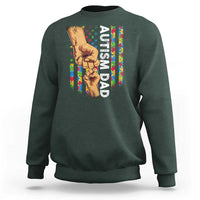 Autism Dad Awareness American Flag Fist Bump Sweatshirt
