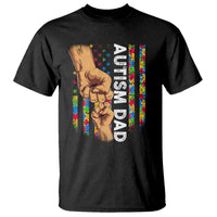 Autism Dad Awareness American Flag Fist Bump T Shirt