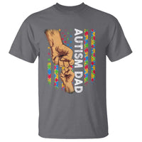 Autism Dad Awareness American Flag Fist Bump T Shirt