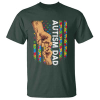 Autism Dad Awareness American Flag Fist Bump T Shirt