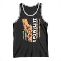 Autism Dad Awareness American Flag Fist Bump Tank Top