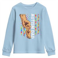 Autism Dad Awareness American Flag Fist Bump Youth Sweatshirt