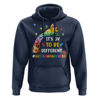 It's Ok To Be Different Autism Awareness Hoodie Rainbow Giraffe Puzzle