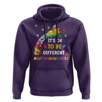 It's Ok To Be Different Autism Awareness Hoodie Rainbow Giraffe Puzzle