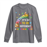 It's Ok To Be Different Autism Awareness Long Sleeve Shirt Rainbow Giraffe Puzzle