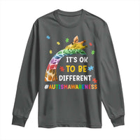 It's Ok To Be Different Autism Awareness Long Sleeve Shirt Rainbow Giraffe Puzzle