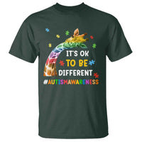 It's Ok To Be Different Autism Awareness T Shirt Rainbow Giraffe Puzzle