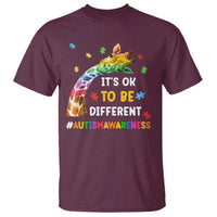 It's Ok To Be Different Autism Awareness T Shirt Rainbow Giraffe Puzzle