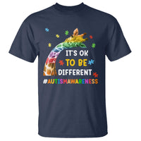It's Ok To Be Different Autism Awareness T Shirt Rainbow Giraffe Puzzle