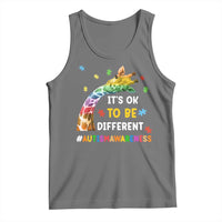 It's Ok To Be Different Autism Awareness Tank Top Rainbow Giraffe Puzzle