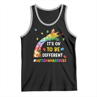 It's Ok To Be Different Autism Awareness Tank Top Rainbow Giraffe Puzzle