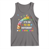 It's Ok To Be Different Autism Awareness Tank Top Rainbow Giraffe Puzzle