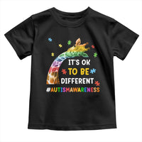It's Ok To Be Different Autism Awareness Toddler T Shirt Rainbow Giraffe Puzzle