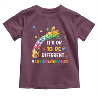It's Ok To Be Different Autism Awareness Toddler T Shirt Rainbow Giraffe Puzzle