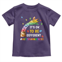 It's Ok To Be Different Autism Awareness Toddler T Shirt Rainbow Giraffe Puzzle