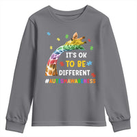 It's Ok To Be Different Autism Awareness Youth Sweatshirt Rainbow Giraffe Puzzle
