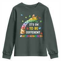It's Ok To Be Different Autism Awareness Youth Sweatshirt Rainbow Giraffe Puzzle