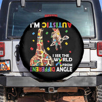 Funny I'm Autistic I See The World Form Different Angle Spare Tire Cover Puzzle Giraffe