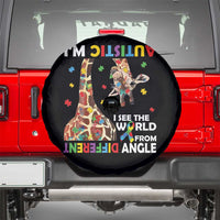 Funny I'm Autistic I See The World Form Different Angle Spare Tire Cover Puzzle Giraffe